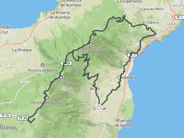 Observatorio del Teide (954 TEN) route map