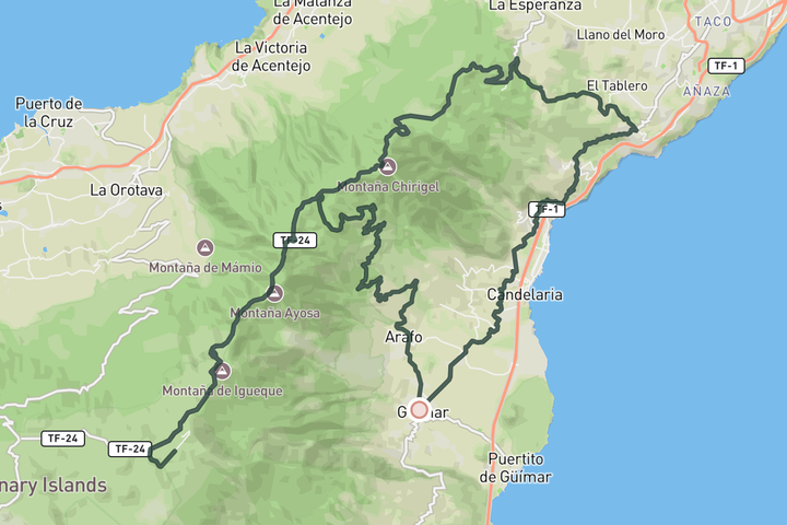 Observatorio del Teide (954 TEN) route map