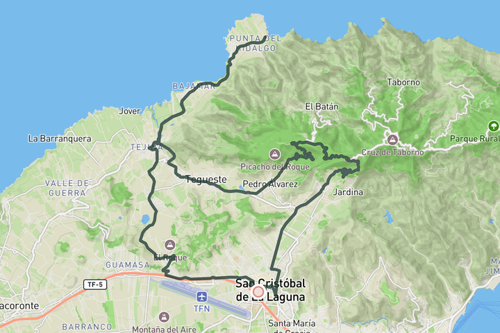cycling map for Peak & Playa