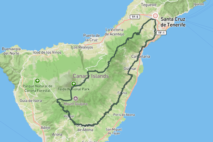 Teide XL from la Laguna route map