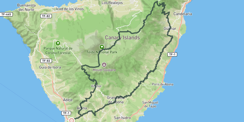 The South Side of El Teide route preview
