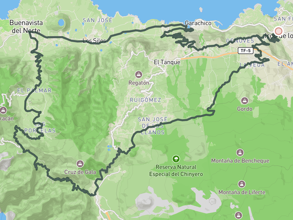 The Teno Mountains route map