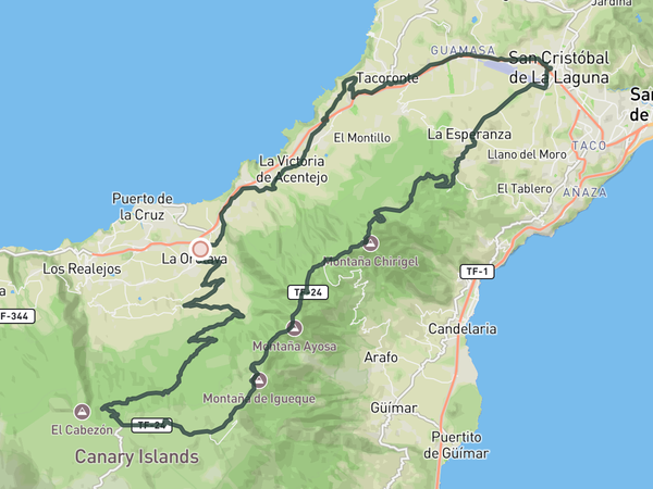 Up and dooooowwwn el Teide route map