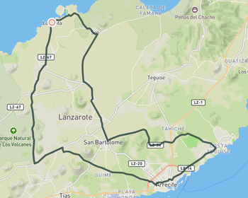 Costa Teguise and Arrecife from La Santa