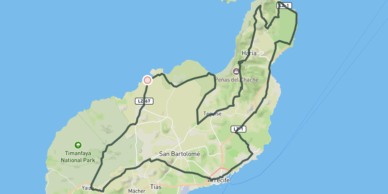 Lanzarote Full Loop from La Santa route preview