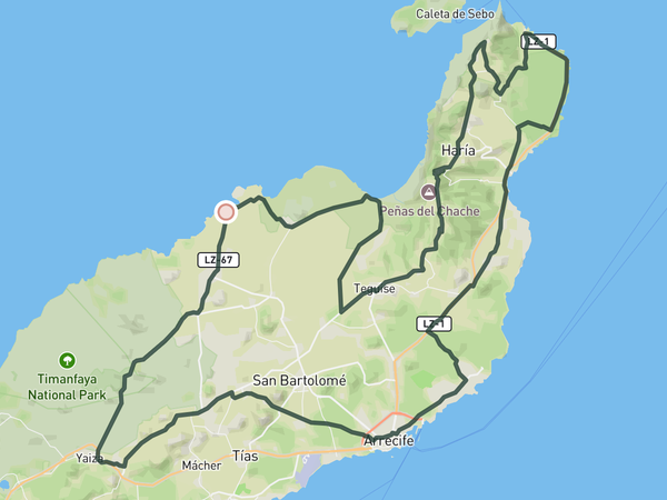 Lanzarote Full Loop from La Santa route map