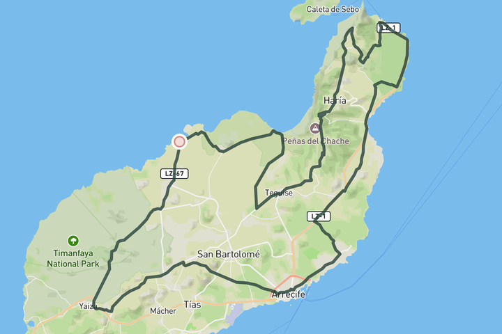 Lanzarote Full Loop from La Santa route map