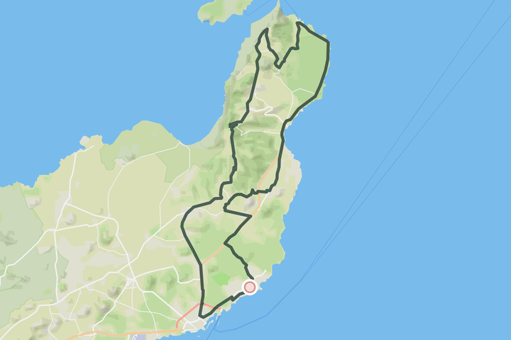 cycling map for Northern Loop from Costa Teguise