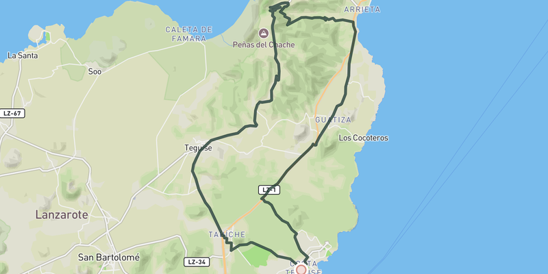 Tabayesco and Haría Switchbacks from Costa Teguise route preview