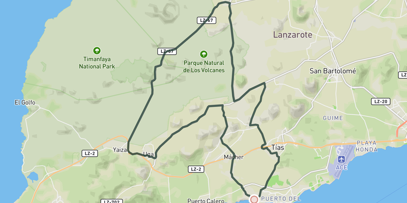 Timanfaya Coffee Loop route preview