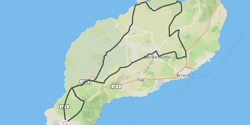 Timanfaya, La Santa and Famara from Playa Blanca route preview