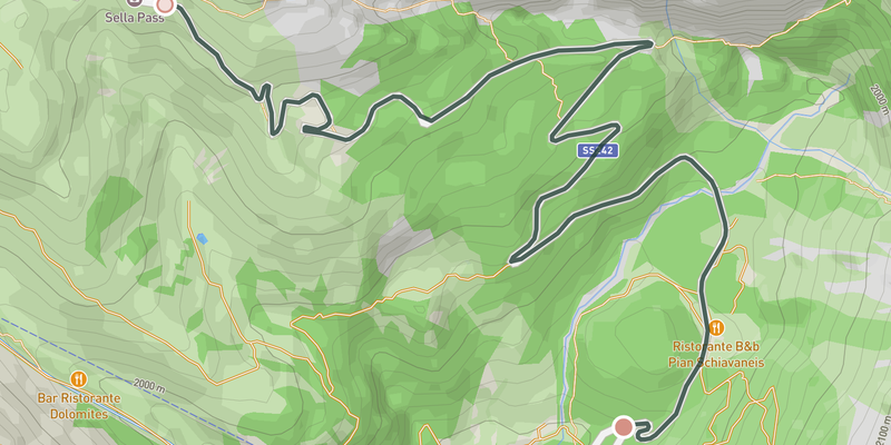 Passo Sella elevation profile