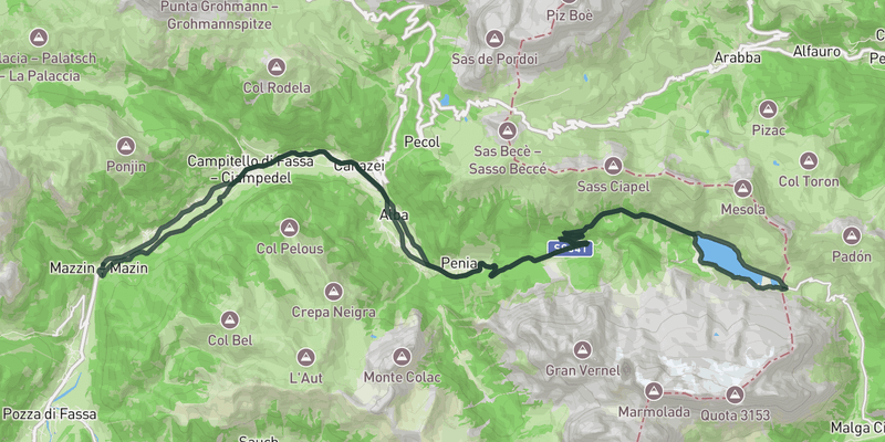 Fedaia Velodrome route preview