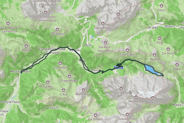 cycling map for Fedaia Velodrome