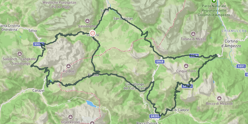 Maratona dles Dolomites route preview