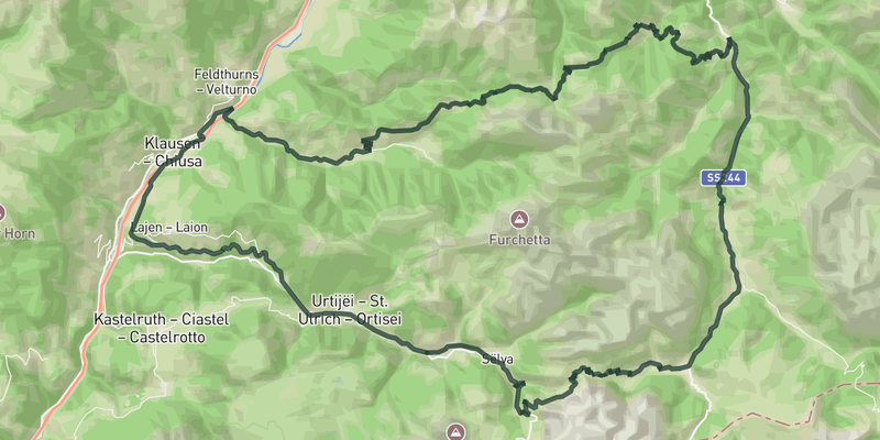 Passo delle Erbe & Gardena Pass route preview