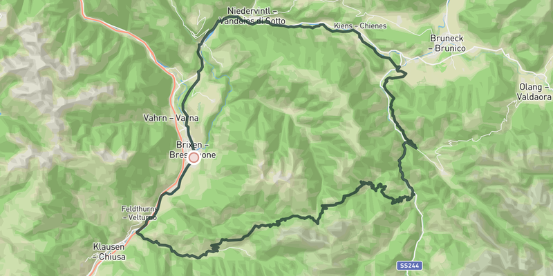 Passo delle Erbe loop from Bressanone route preview