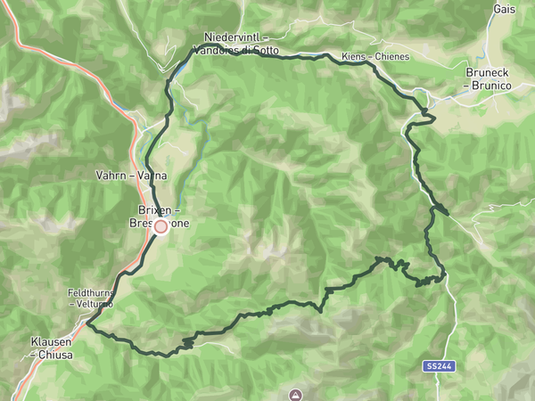 Passo delle Erbe loop from Bressanone route map
