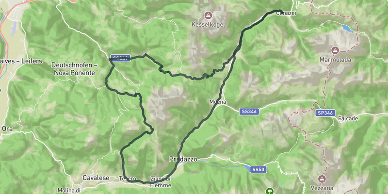 Passo di Pampeago route preview