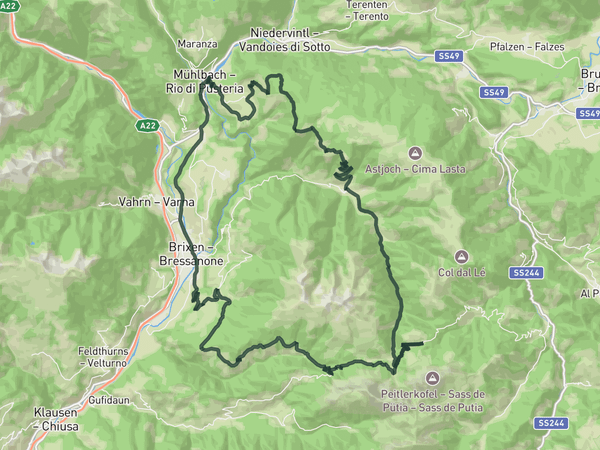 Unknown Passo delle Erbe route map