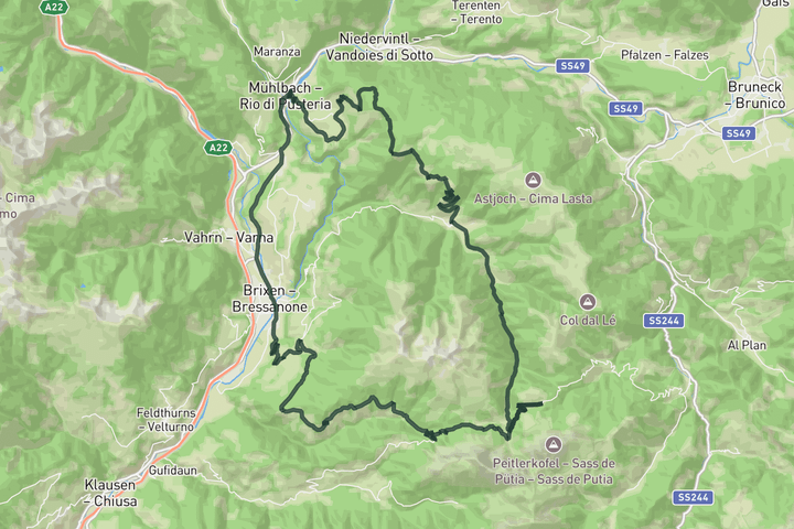 Unknown Passo delle Erbe route map