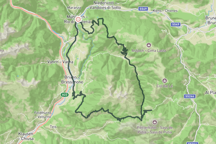 Unknown Passo delle Erbe route map