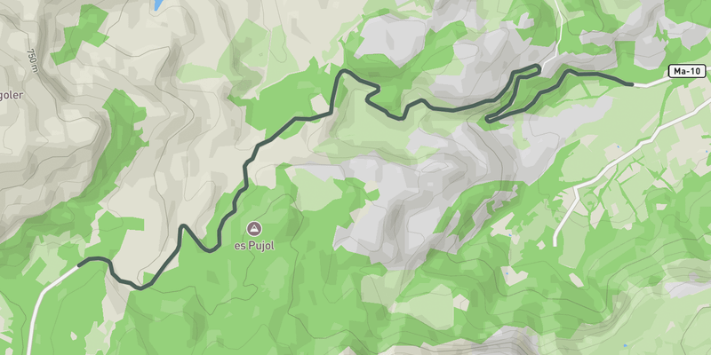 Coll de Femenia elevation profile