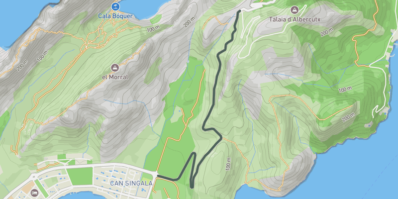 Coll de Sa Creueta elevation profile