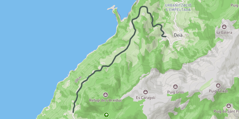 Coll de Sa Pedrissa elevation profile