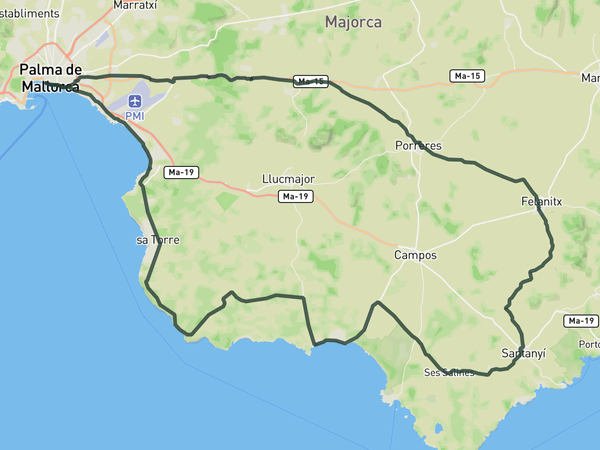 Big loop East route map