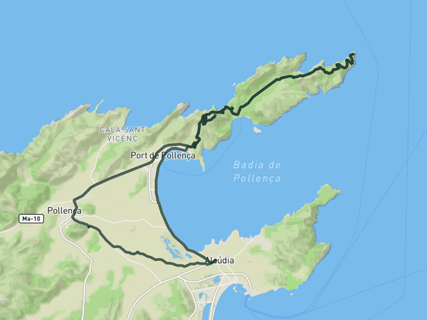 Cap de Formentor from Alcúdia route map
