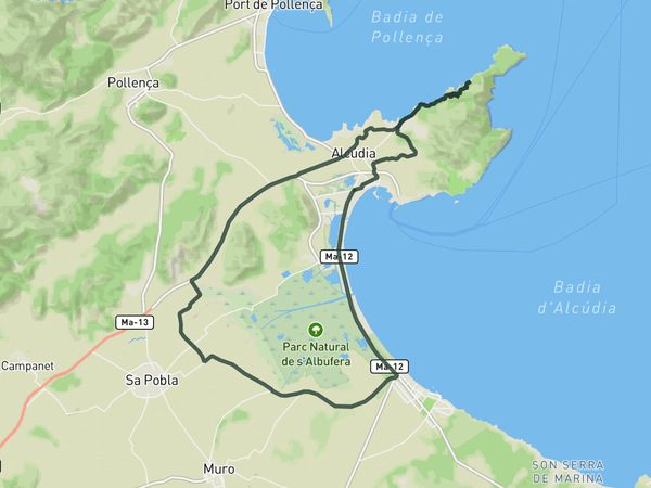 Cap des Pinar route map