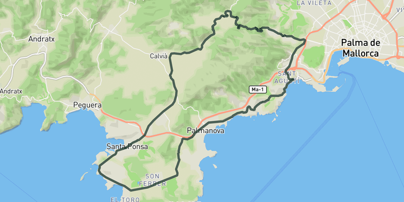 Coffee Ride Coll de Sa Creu route preview