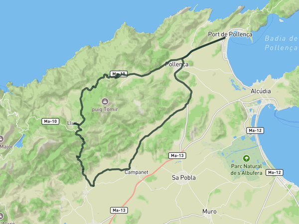 Coll de Femenia Classic route map
