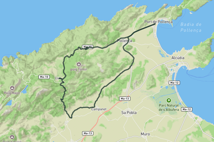 Coll de Femenia Classic route map