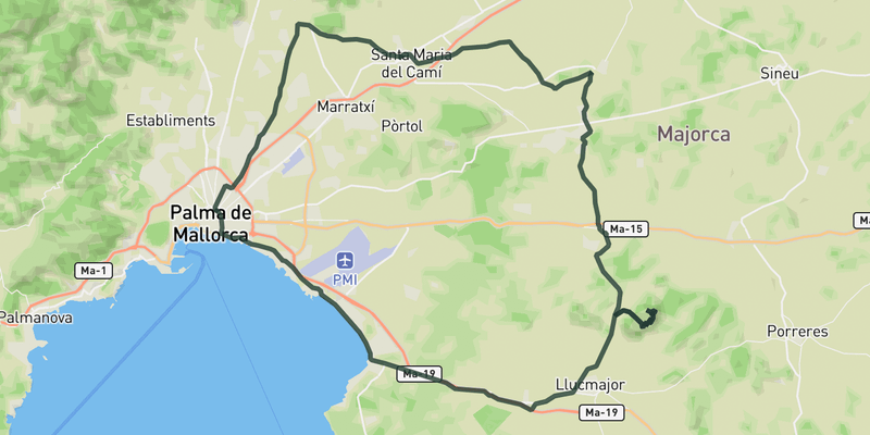 Cura Sanctuary Loop route preview