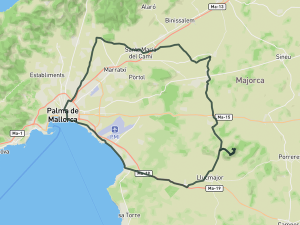 Cura Sanctuary Loop route map
