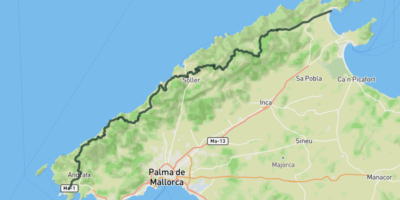 Mallorca - MA10 route preview