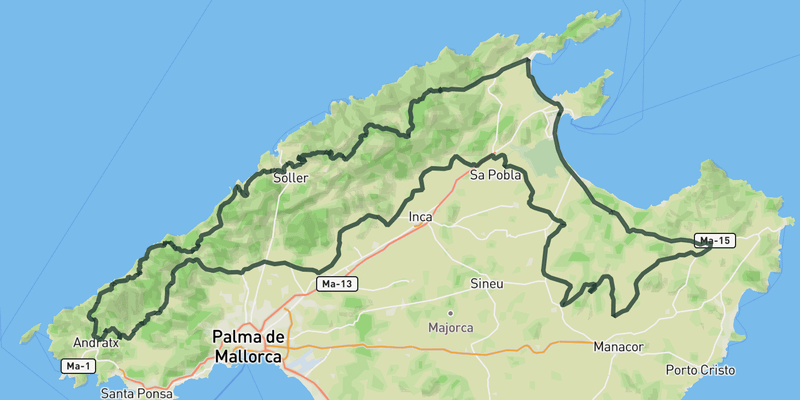 Mallorca 312 route route preview