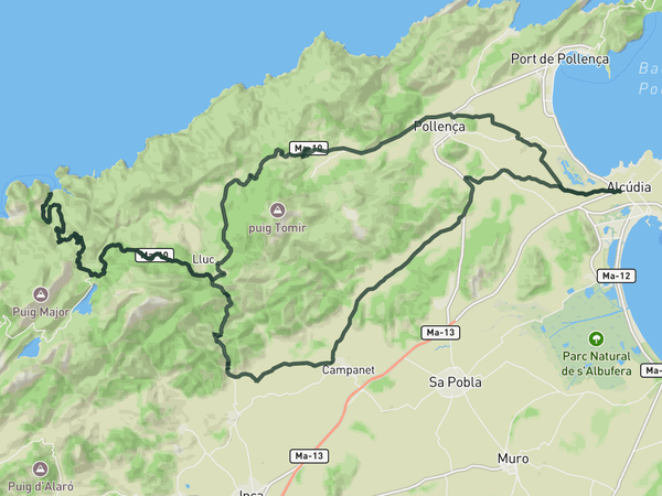 Sa Calobra route route map