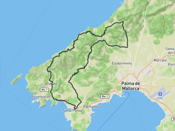 South-West coastline route map