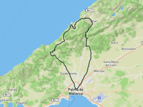 Two climbs one coffee route map