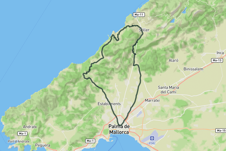 Two climbs one coffee route map