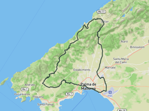 Up and Down route map