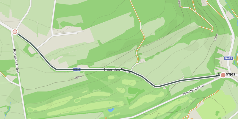 Côte des Forges elevation profile