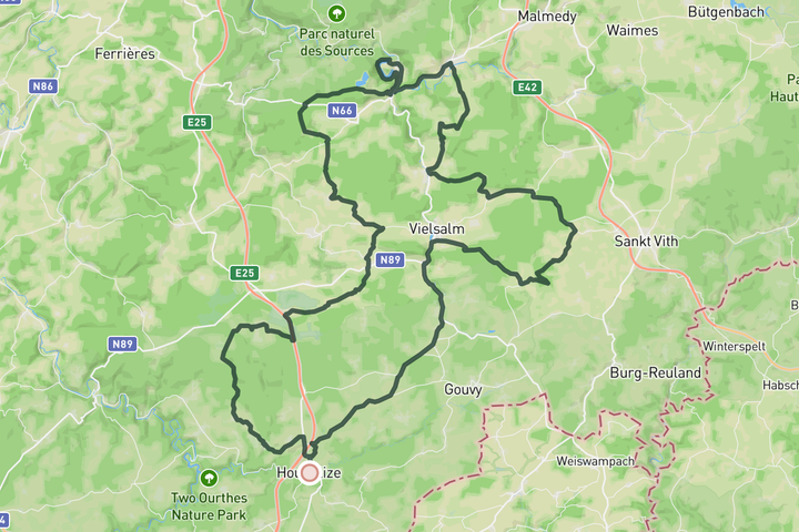 cycling map for Heart of the Ardennes 