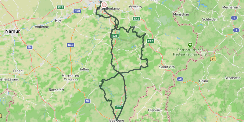 Liege-Bastonge-Liege route preview