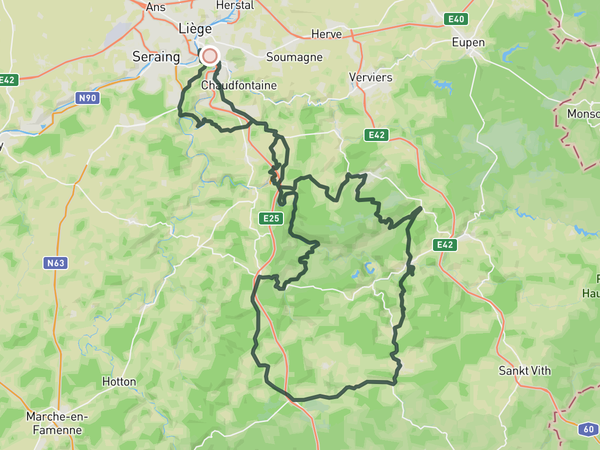 Mini Liege-Bastonge-Liege  route map