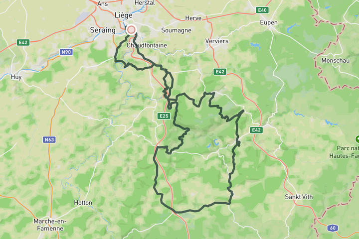 Mini Liege-Bastonge-Liege  route map