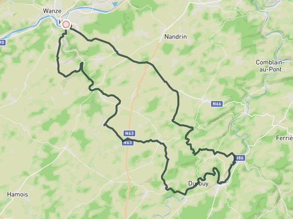 Mur Huy - Petit Somme Loop route map